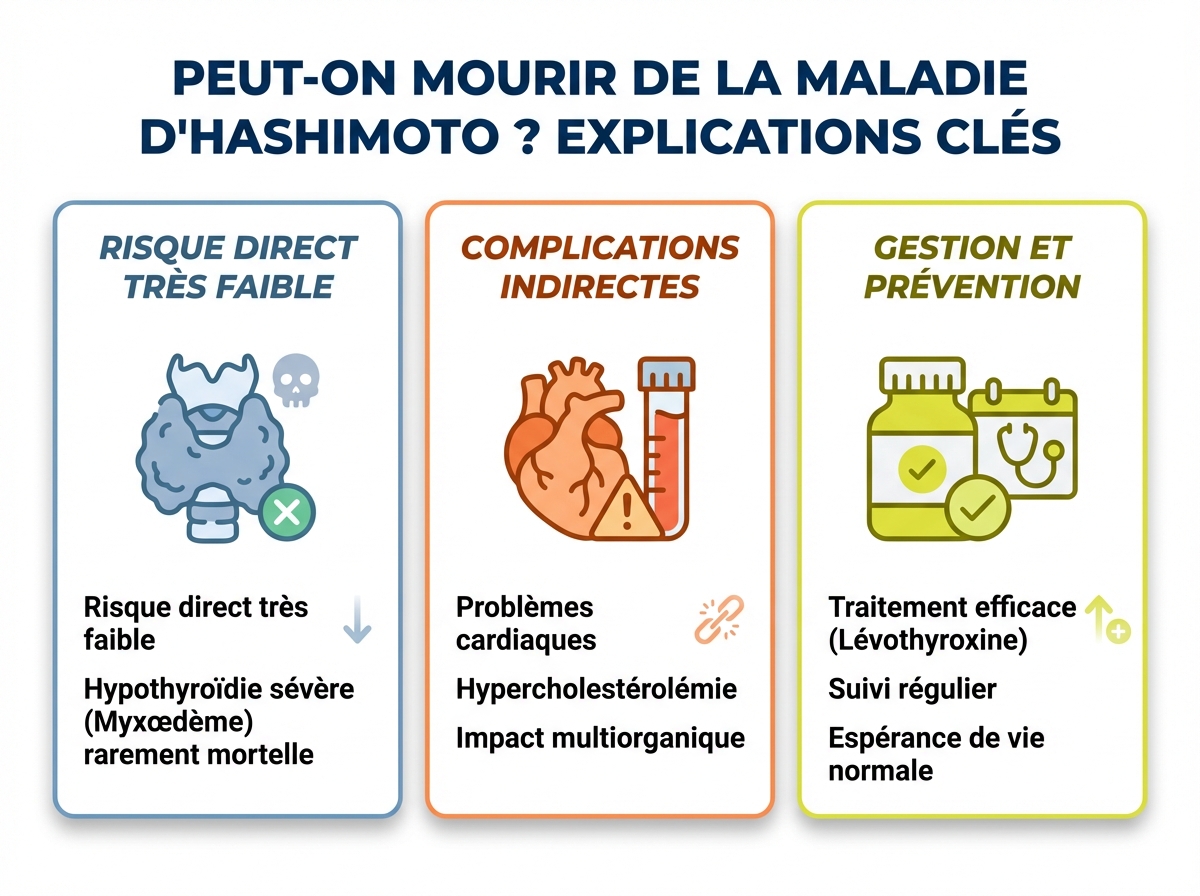 Infographie cheat sheet : Peut-on mourir de la maladie d'Hashimoto ? Explications