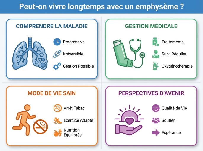 Infographie cheat sheet : Peut-on vivre longtemps avec un emphysème ?