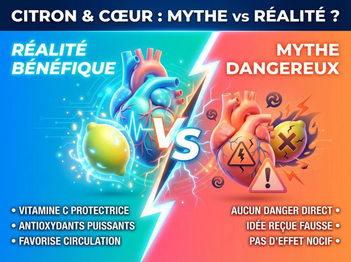 Infographie duel visual : Citron dangereux pour le cœur : mythe ou réalité ?