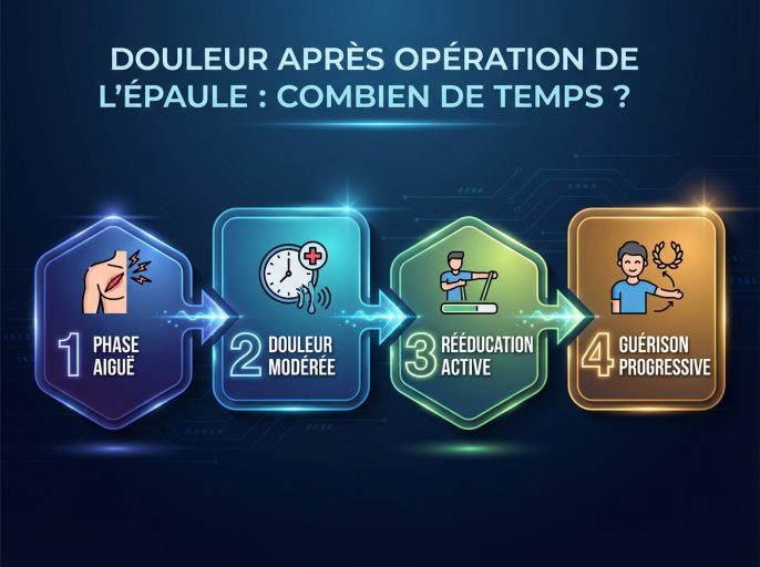 Infographie diagram : Douleur après opération de l'épaule : combien de temps ?