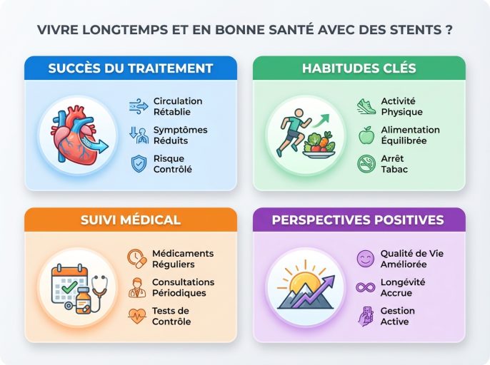 Infographie cheat sheet : Peut-on vivre longtemps avec des stents ?