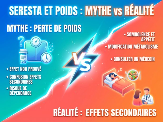 Infographie duel visual : Seresta et perte de poids : mythe ou réalité ?
